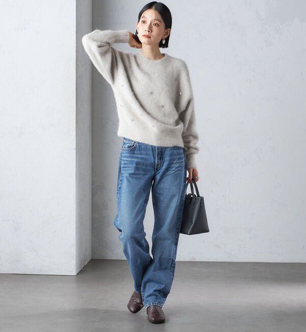 SHIPS for women「〈手洗い可能〉ビジュー FOX クルーネック プルオーバー」|ニット・セーター|