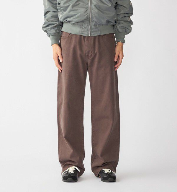 SHIPS「City Ambient Products: 12オンス ストレート バギー デニム パンツ」|デニム|ブラウン