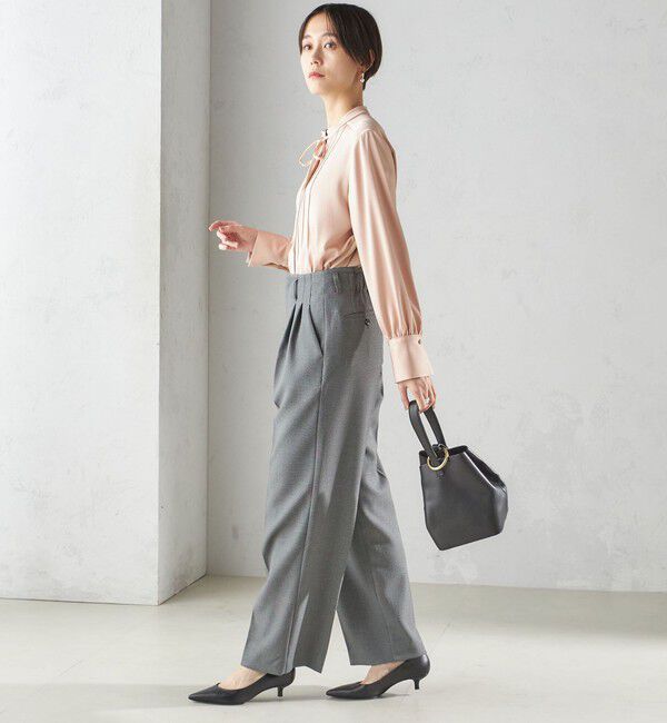 SHIPS for women「〈手洗い可能〉ハンマー サテン ピンタック ブラウス」|シャツ・ブラウス|