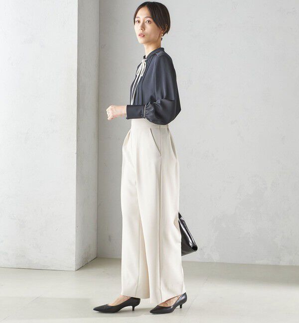 SHIPS for women「〈手洗い可能〉ハンマー サテン ピンタック ブラウス」|シャツ・ブラウス|