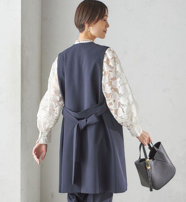 SHIPS for women「〈手洗い可能〉トリアセテート混 ロング ジレ（セットアップ対応可）」|ベスト・ジレ|