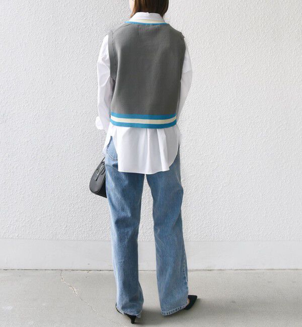 SHIPS for women「〈手洗い可能〉刺繍 チルデン ショート ベスト」|ベスト・ジレ|