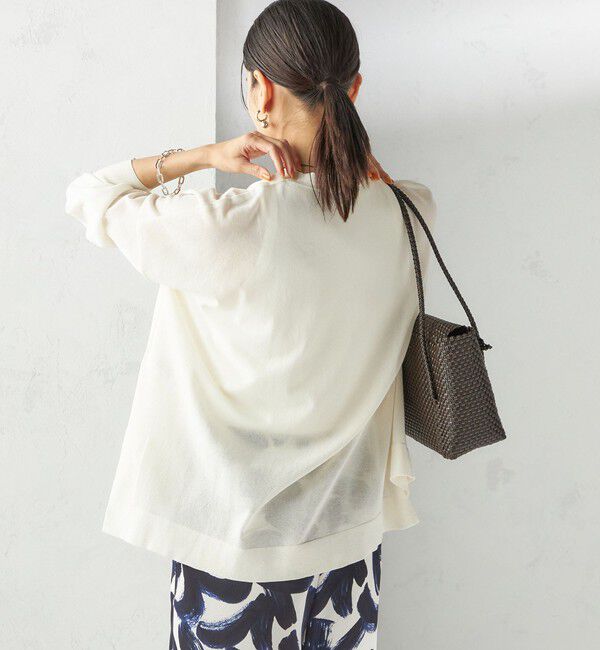 SHIPS for women「〈手洗い可能〉18G フィルミーコットン Vネック 1ボタン カーディガン」|カーディガン|