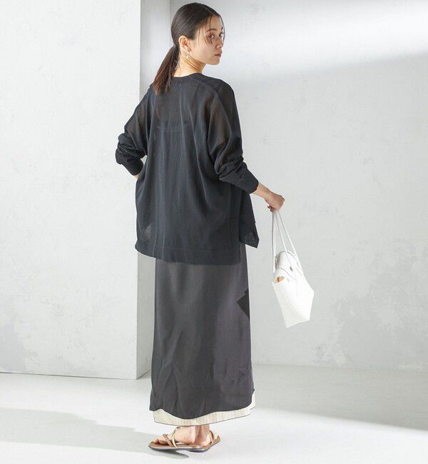 SHIPS for women「〈手洗い可能〉18G フィルミーコットン Vネック 1ボタン カーディガン」|カーディガン|