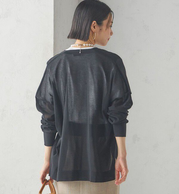 SHIPS for women「〈手洗い可能〉18G フィルミーコットン Vネック 1ボタン カーディガン」|カーディガン|