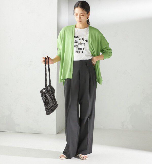 SHIPS for women「〈手洗い可能〉18G フィルミーコットン Vネック 1ボタン カーディガン」|カーディガン|