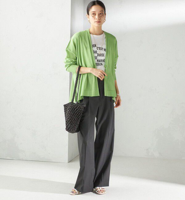 SHIPS for women「〈手洗い可能〉18G フィルミーコットン Vネック 1ボタン カーディガン」|カーディガン|