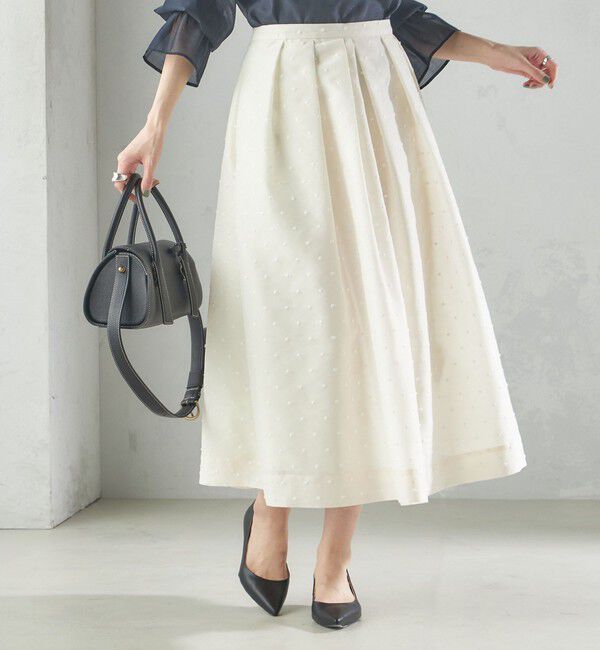 SHIPS for women「〈手洗い可能〉オーガンジー ドット 刺繍 フレア スカート」|スカート|