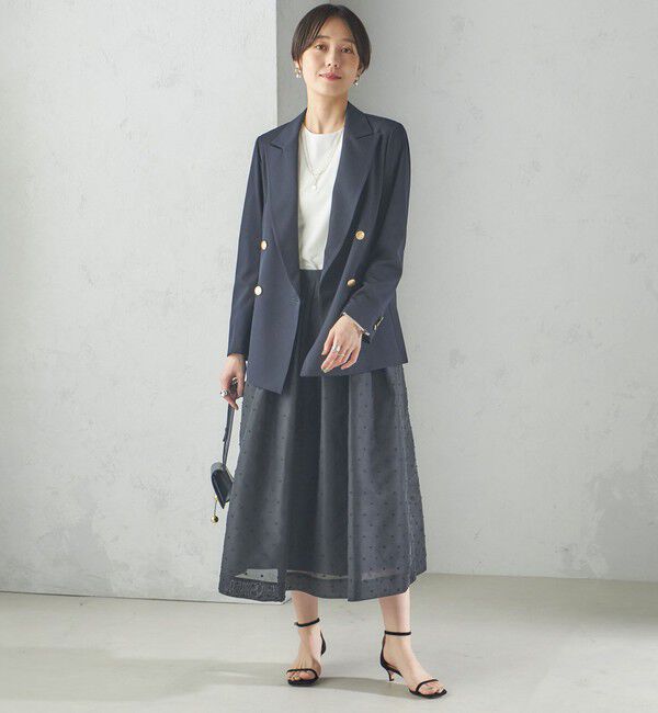 SHIPS for women「〈手洗い可能〉オーガンジー ドット 刺繍 フレア スカート」|スカート|