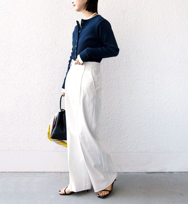 SHIPS for women「〈洗濯機可能〉ポッシュ テレコ リブ ボタン カーディガン」|カーディガン|