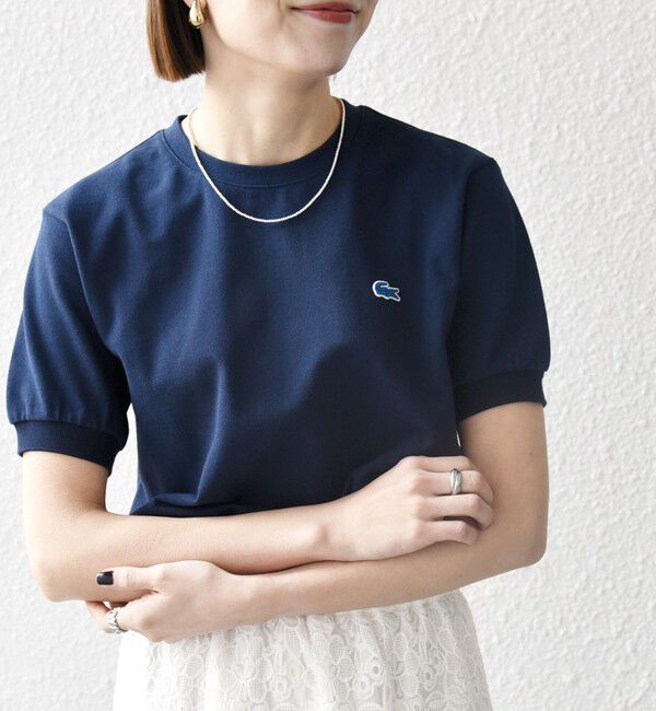 SHIPS any「《一部追加予約》【SHIPS any別注】LACOSTE:〈洗濯機可能〉PIQUE クルーネック Tシャツ 26SS」|Tシャツ・カットソー|ネイビー