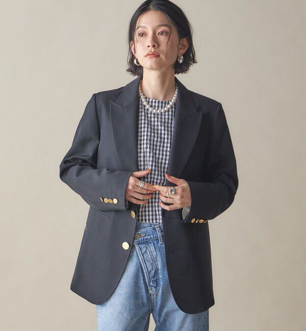 SHIPS for women「SHIPS NINE CASE: ピークド ラペル ジャケット」|テーラードジャケット|ブラック