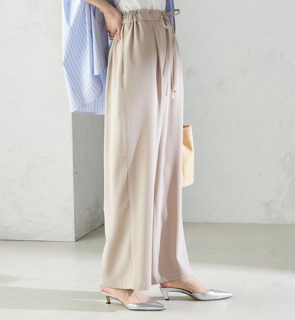SHIPS for women「〈接触冷感 / 手洗い可能〉アセテート混 バック サテン ワイド パンツ」|その他|