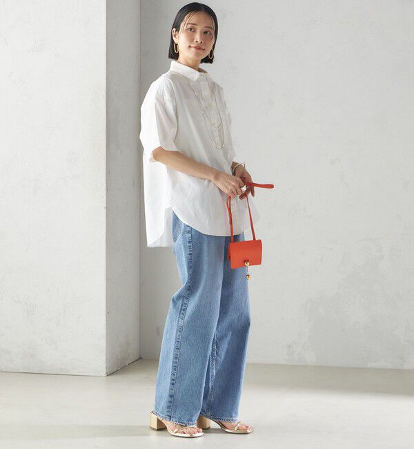 SHIPS for women「〈洗濯機可能〉オックス 刺繍 ショート スリーブ シャツ」|シャツ・ブラウス|