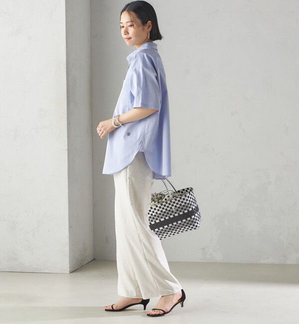 SHIPS for women「〈洗濯機可能〉オックス 刺繍 ショート スリーブ シャツ」|シャツ・ブラウス|