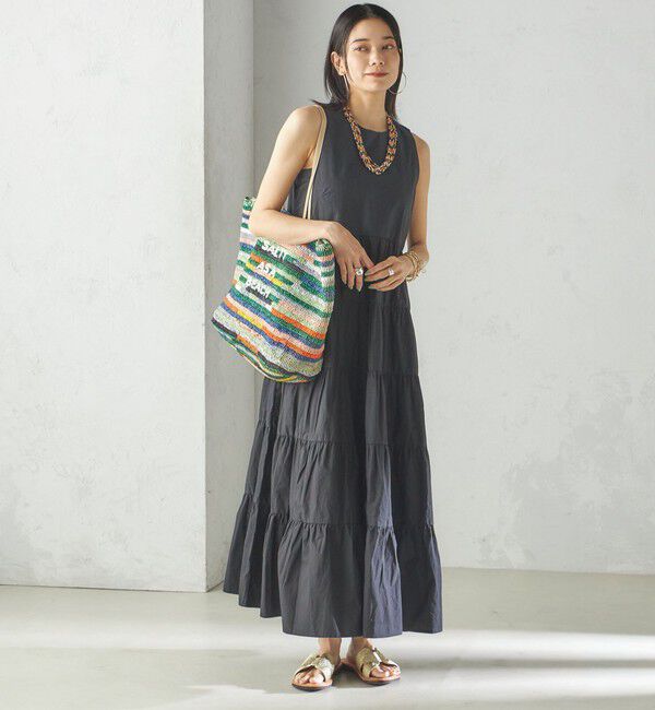 SHIPS for women「〈手洗い可能〉Fanaka:ポプリン ティアード ロング ワンピース」|ワンピース|