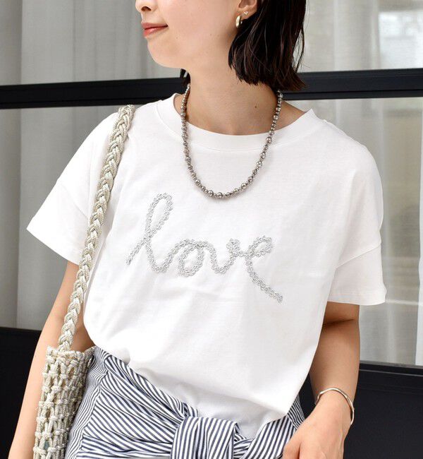 SHIPS for women「【WEB限定】ファンシー コード 刺繍 ロゴ TEE」|Tシャツ・カットソー|