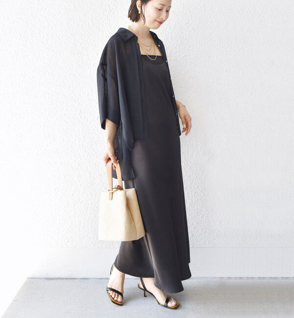 SHIPS for women「〈手洗い可能〉麻調 メッシュ 半袖 ビッグ シャツ」|シャツ・ブラウス|