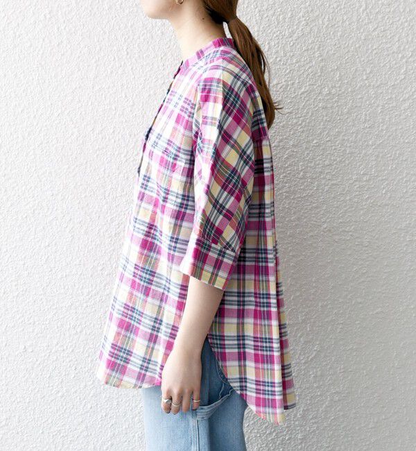 SHIPS any「SHIPS any:〈洗濯機可能〉マドラス チェック オーバーサイズ シャツ」|シャツ・ブラウス|