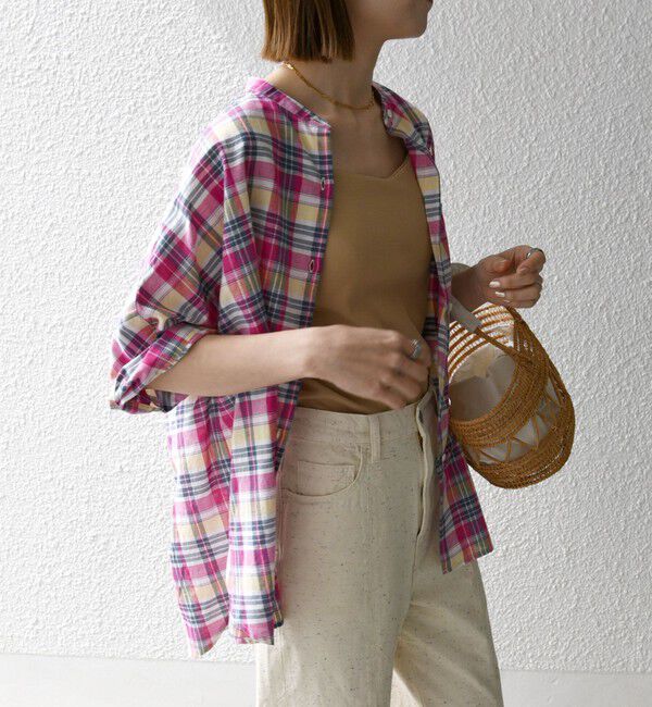 SHIPS any「SHIPS any:〈洗濯機可能〉マドラス チェック オーバーサイズ シャツ」|シャツ・ブラウス|