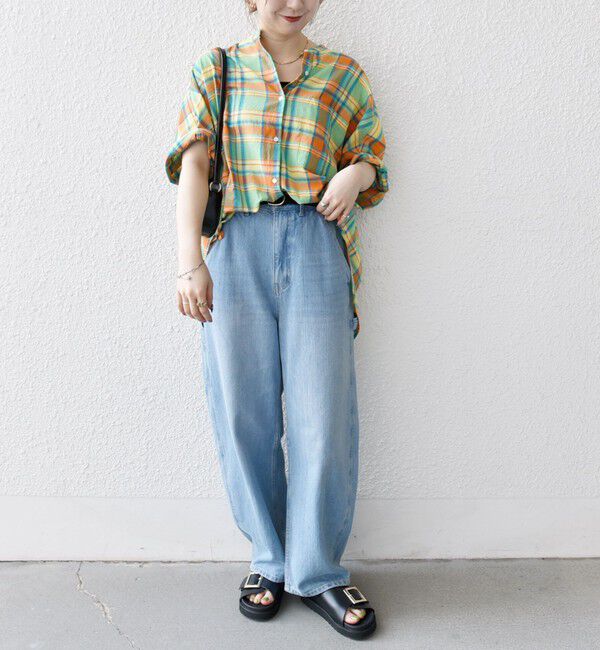 SHIPS any「SHIPS any:〈洗濯機可能〉マドラス チェック オーバーサイズ シャツ」|シャツ・ブラウス|