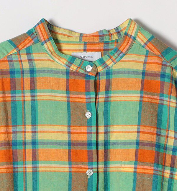 SHIPS any「SHIPS any:〈洗濯機可能〉マドラス チェック オーバーサイズ シャツ」|シャツ・ブラウス|