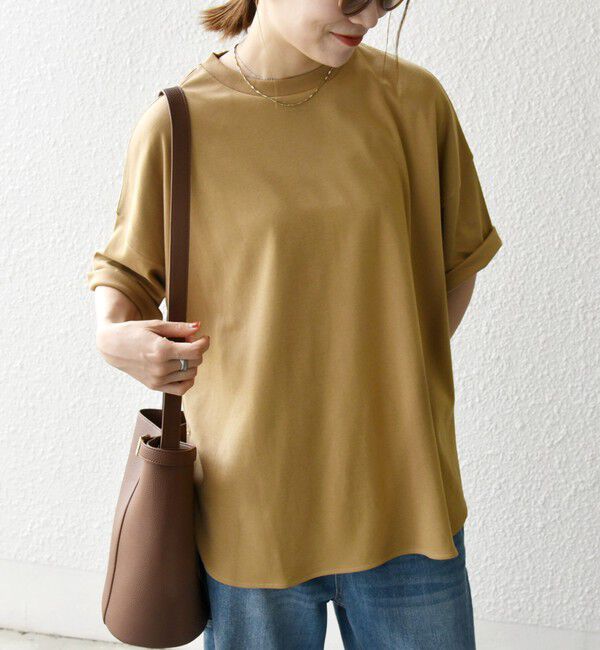 SHIPS any「《一部予約》SHIPS any:〈接触冷感/汗染み防止加工/洗濯機可能〉ラウンドヘム クルー ビッグ TEE」|Tシャツ・カットソー|