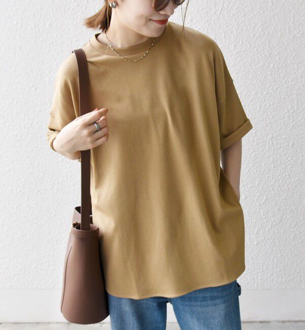 SHIPS any「《一部予約》SHIPS any:〈接触冷感/汗染み防止加工/洗濯機可能〉ラウンドヘム クルー ビッグ TEE」|Tシャツ・カットソー|