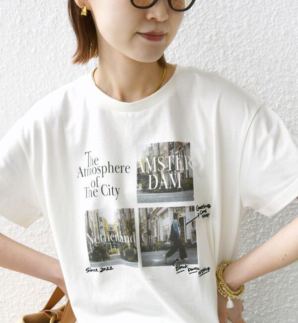 SHIPS for women「【WEB限定】フォト 刺繍 TEE」|Tシャツ・カットソー|ライトホワイト
