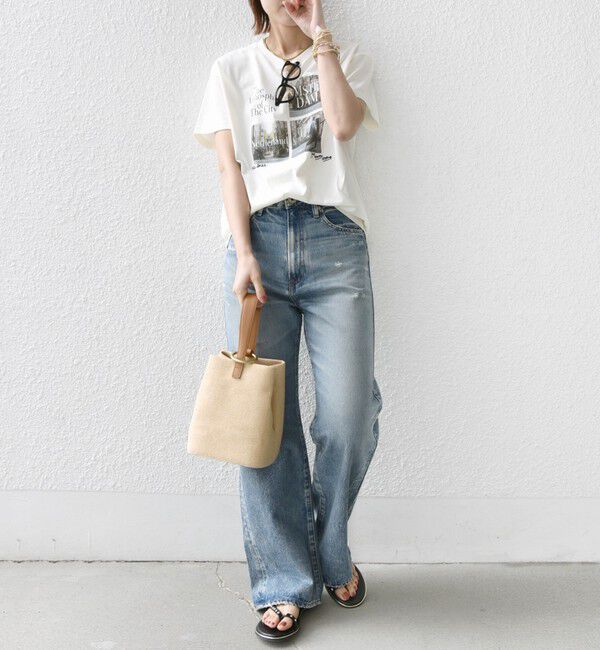 SHIPS for women「【WEB限定】フォト 刺繍 TEE」|Tシャツ・カットソー|