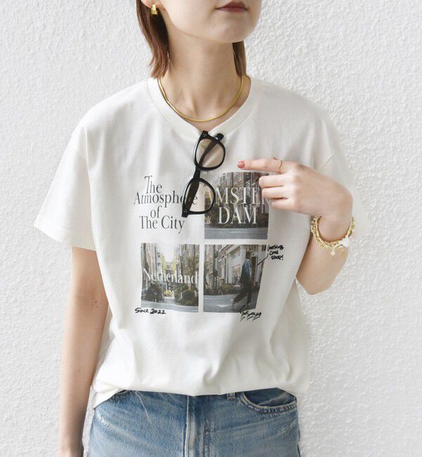 SHIPS for women「【WEB限定】フォト 刺繍 TEE」|Tシャツ・カットソー|