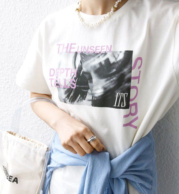 SHIPS for women「【WEB限定】フォト 刺繍 TEE」|Tシャツ・カットソー|ホワイト