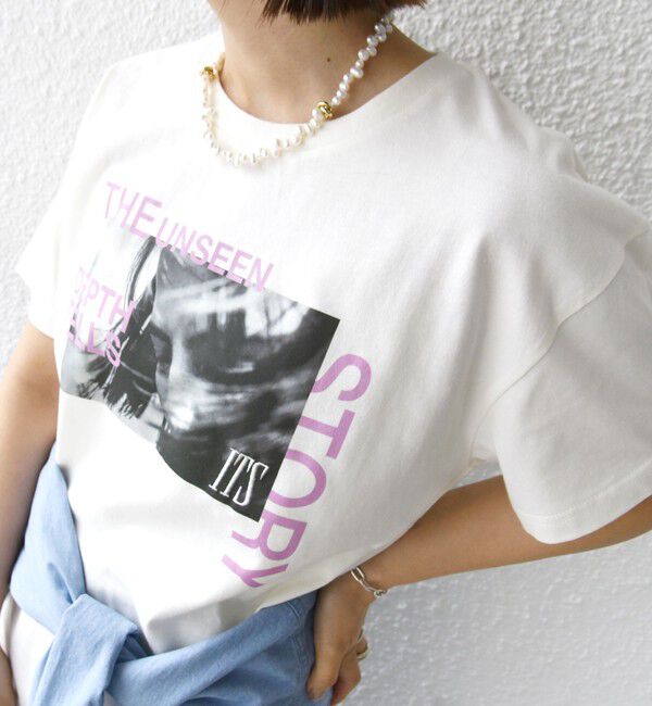 SHIPS for women「【WEB限定】フォト 刺繍 TEE」|Tシャツ・カットソー|
