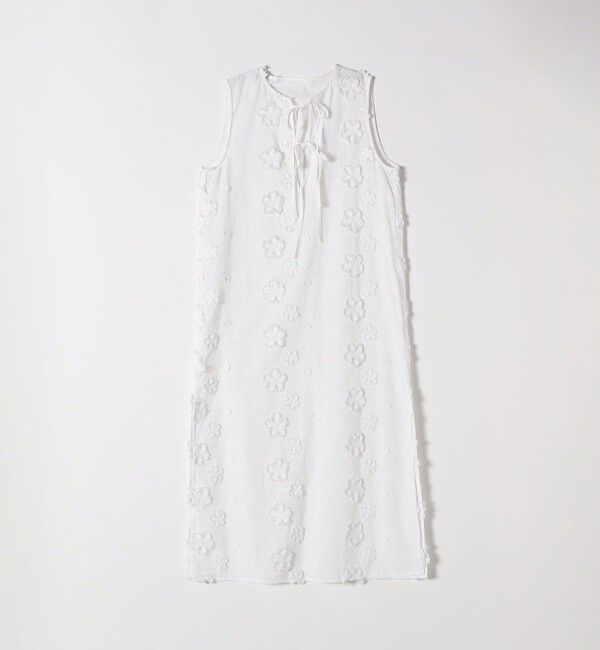 SHIPS any「SHIPS any:〈手洗い可能〉3D フラワー エンブロイダリー ロング ワンピース」|ワンピース|