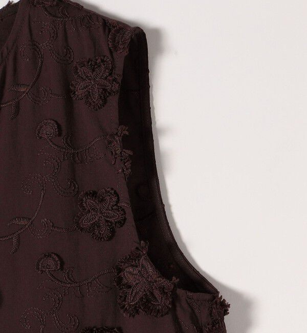 SHIPS any「SHIPS any:〈手洗い可能〉3D フラワー エンブロイダリー ロング ワンピース」|ワンピース|