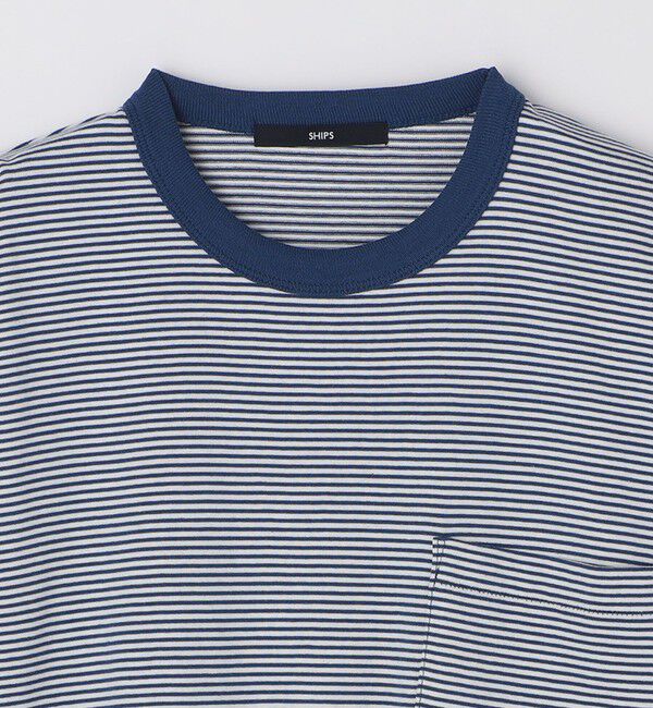 SHIPS「SHIPS: マイクロ ボーダー リンガー Tシャツ」|Tシャツ・カットソー|
