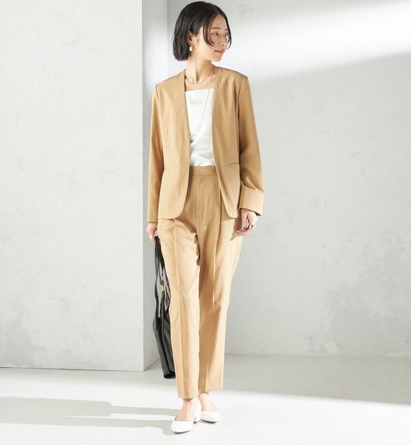 SHIPS for women「〈手洗い可能〉FUNCTIONAL カラーレス ジャケット（セットアップ対応）」|ノーカラージャケット|