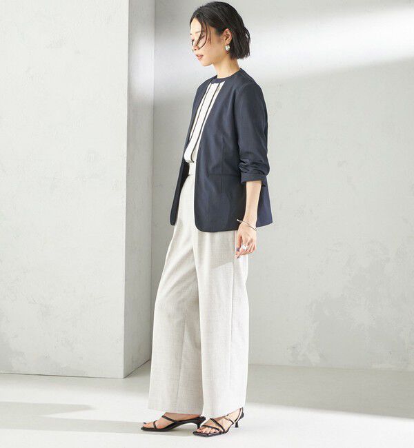 SHIPS for women「〈手洗い可能〉FUNCTIONAL カラーレス ジャケット（セットアップ対応）」|ノーカラージャケット|