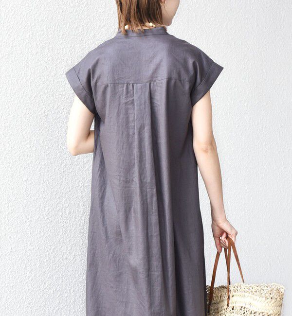 SHIPS for women「《予約》【WEB限定】〈手洗い可能〉リネン レーヨン コーティング ワンピース」|ワンピース|