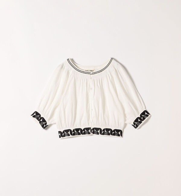 SHIPS any「bon_meur:〈洗濯機可能〉ジオメトリック エンブロイダリー シャーリング ブラウス」|シャツ・ブラウス|