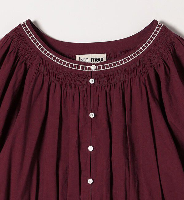 SHIPS any「bon_meur:〈洗濯機可能〉ジオメトリック エンブロイダリー シャーリング ブラウス」|シャツ・ブラウス|