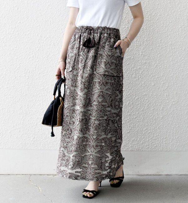 SHIPS any「SHIPS any:〈手洗い可能〉メッシュ ジャカード イージー Iライン スカート」|スカート|