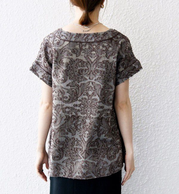 SHIPS any「《一部追加予約》SHIPS any:〈手洗い可能〉メッシュ ジャカード カフタン スキッパー ブラウス」|シャツ・ブラウス|