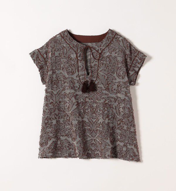 SHIPS any「《一部追加予約》SHIPS any:〈手洗い可能〉メッシュ ジャカード カフタン スキッパー ブラウス」|シャツ・ブラウス|