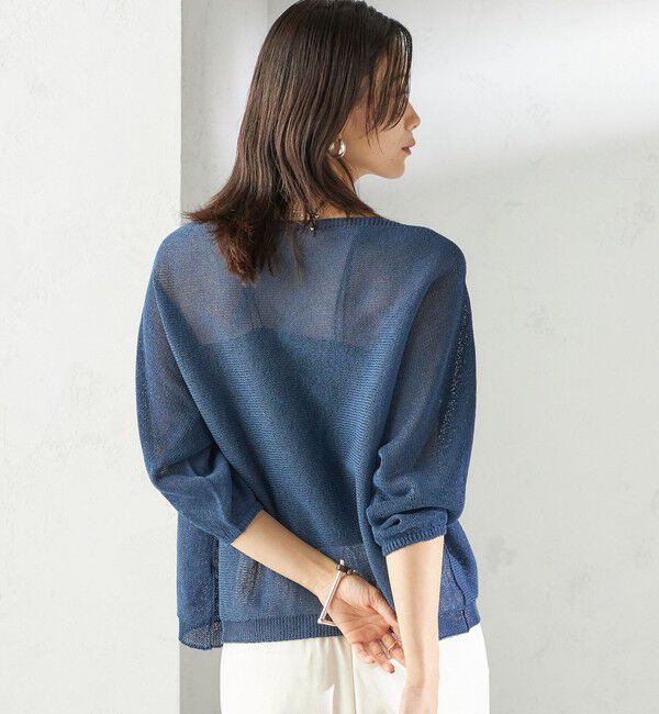 SHIPS for women「〈手洗い可能〉ペーパー パフ スリーブ 半袖 ニット」|ニット・セーター|