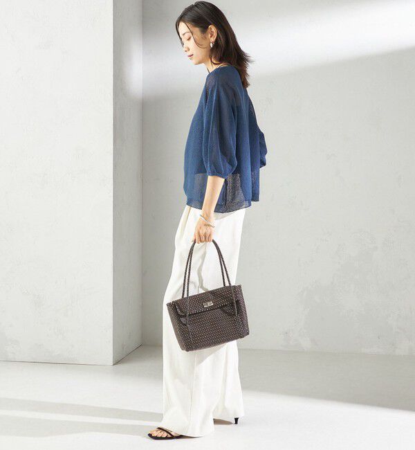 SHIPS for women「〈手洗い可能〉ペーパー パフ スリーブ 半袖 ニット」|ニット・セーター|