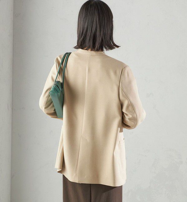 SHIPS for women「〈手洗い可能〉TUMUGITO(R) シャーク ツイード カラーレス ジャケット」|ノーカラージャケット|