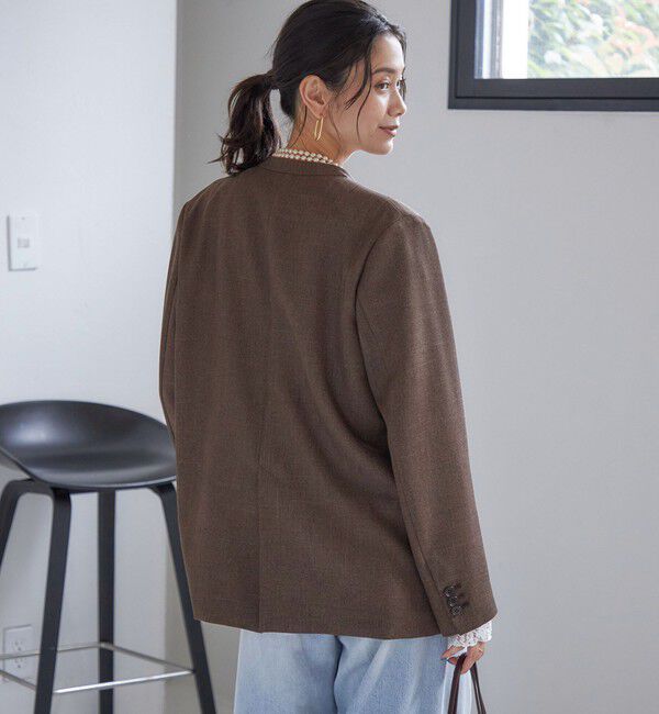 SHIPS for women「〈手洗い可能〉TUMUGITO(R) シャーク ツイード カラーレス ジャケット」|ノーカラージャケット|