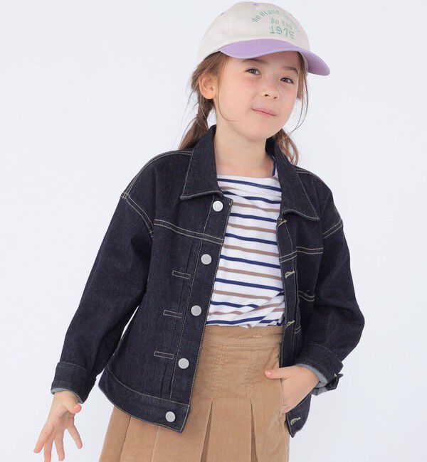 SHIPS KIDS「SHIPS KIDS:100～130cm/ボーダー フリル ロングスリーブ Tシャツ」|Tシャツ・カットソー|