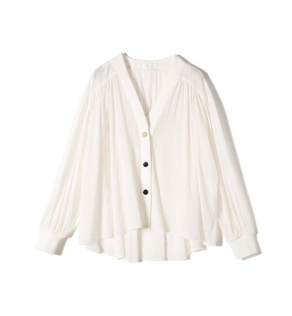 SHIPS for women「【WEB限定】〈手洗い可能〉シアー Vネック フレア シャツ カーディガン」|カーディガン|